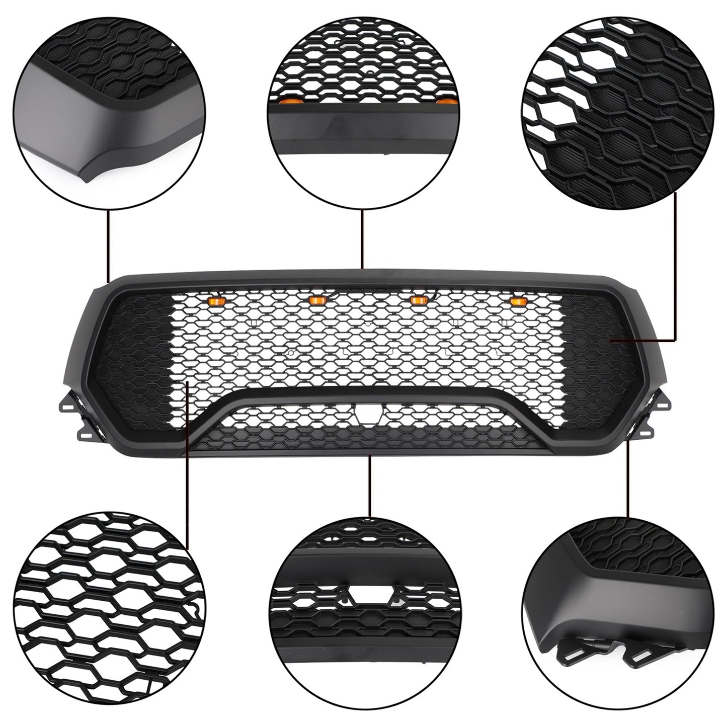 2019-2024 Dodge Ram 1500 TRX Style LED Honeycomb Front Upper Hood Grille