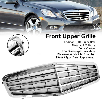 2009-2013 Mercedes-Benz E-Class W212 E200 E350 E550 E63 AMG Chrome Front Upper Grille