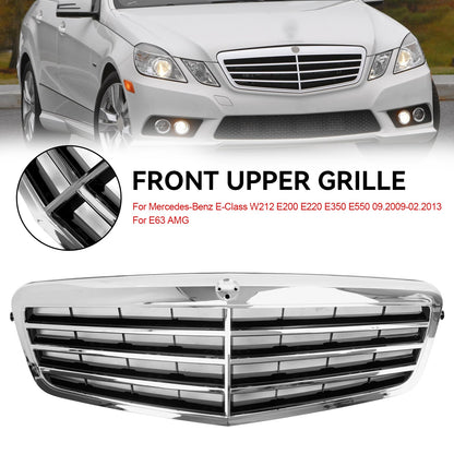 2009-2013 Mercedes-Benz E-Class W212 E200 E350 E550 E63 AMG Chrome Front Upper Grille