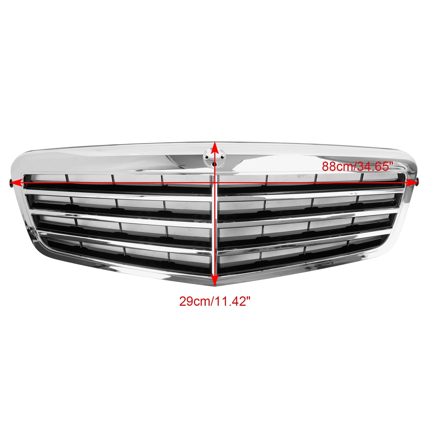 2009-2013 Mercedes-Benz E-Class W212 E200 E350 E550 E63 AMG Chrome Front Upper Grille