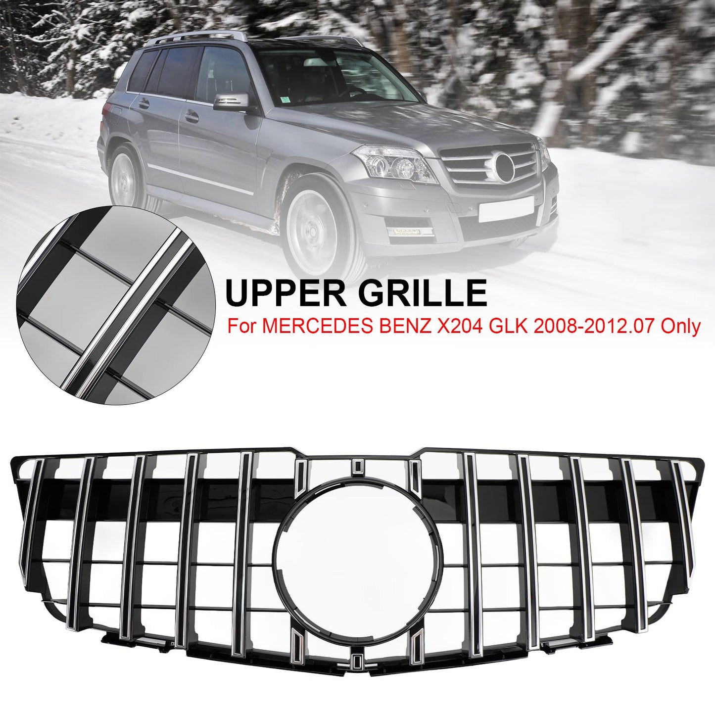 2008-2012 Mercedes-Benz GLK-Class X204 GT Style Front Bumper Upper Grille