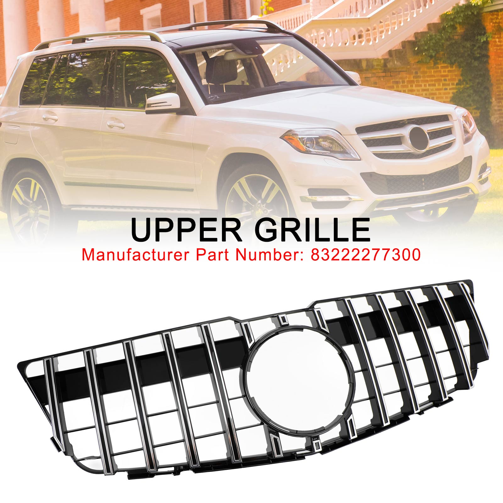 2008-2012 Mercedes-Benz GLK-Class X204 GT Style Front Bumper Upper Grille