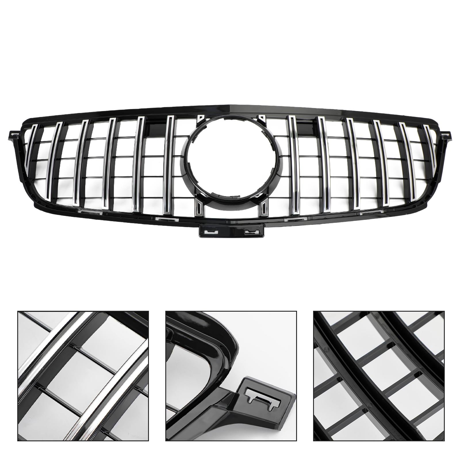 2012-2015 Mercedes-Benz ML-Class W166 ML300 ML320 ML350 ML400 GTR Style Chrome Black Front Grille