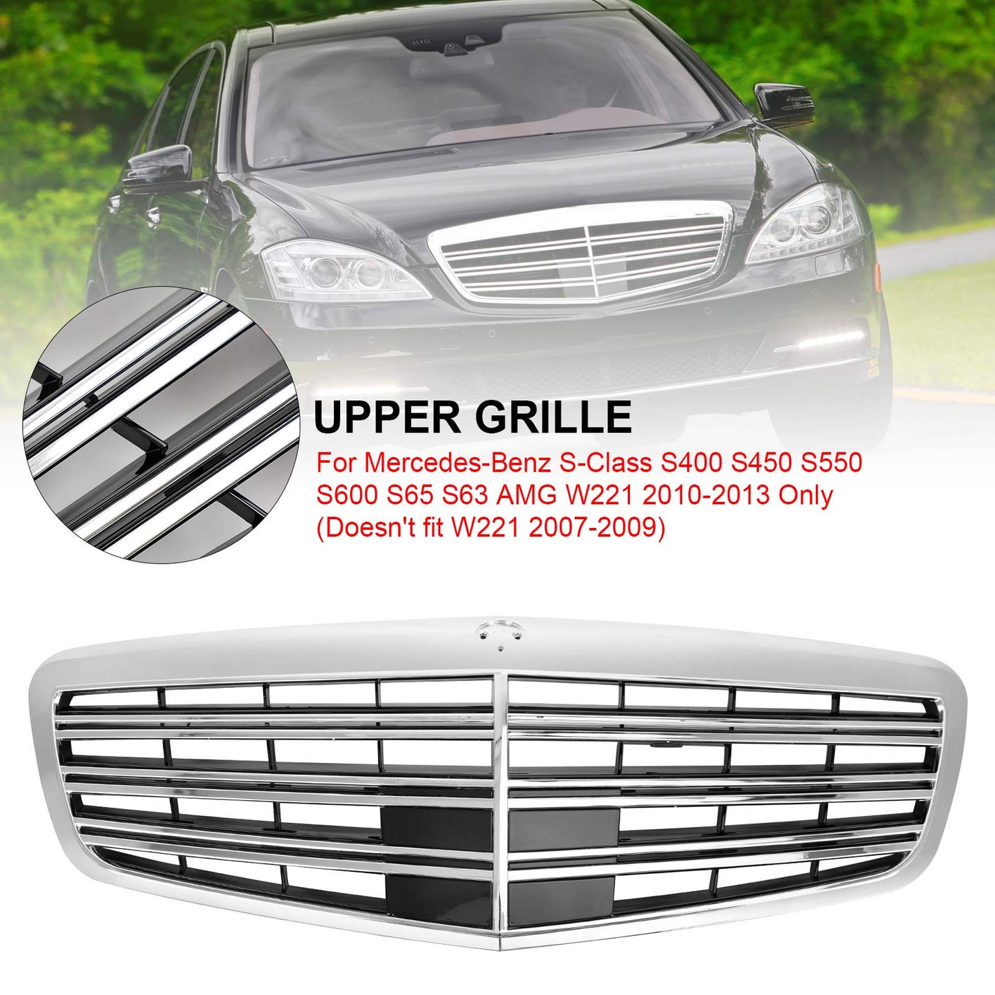 2010-2013 Mercedes-Benz S-Class W221 S400 S450 S550 S600 S63 S65 Front Grille (22188000837712)