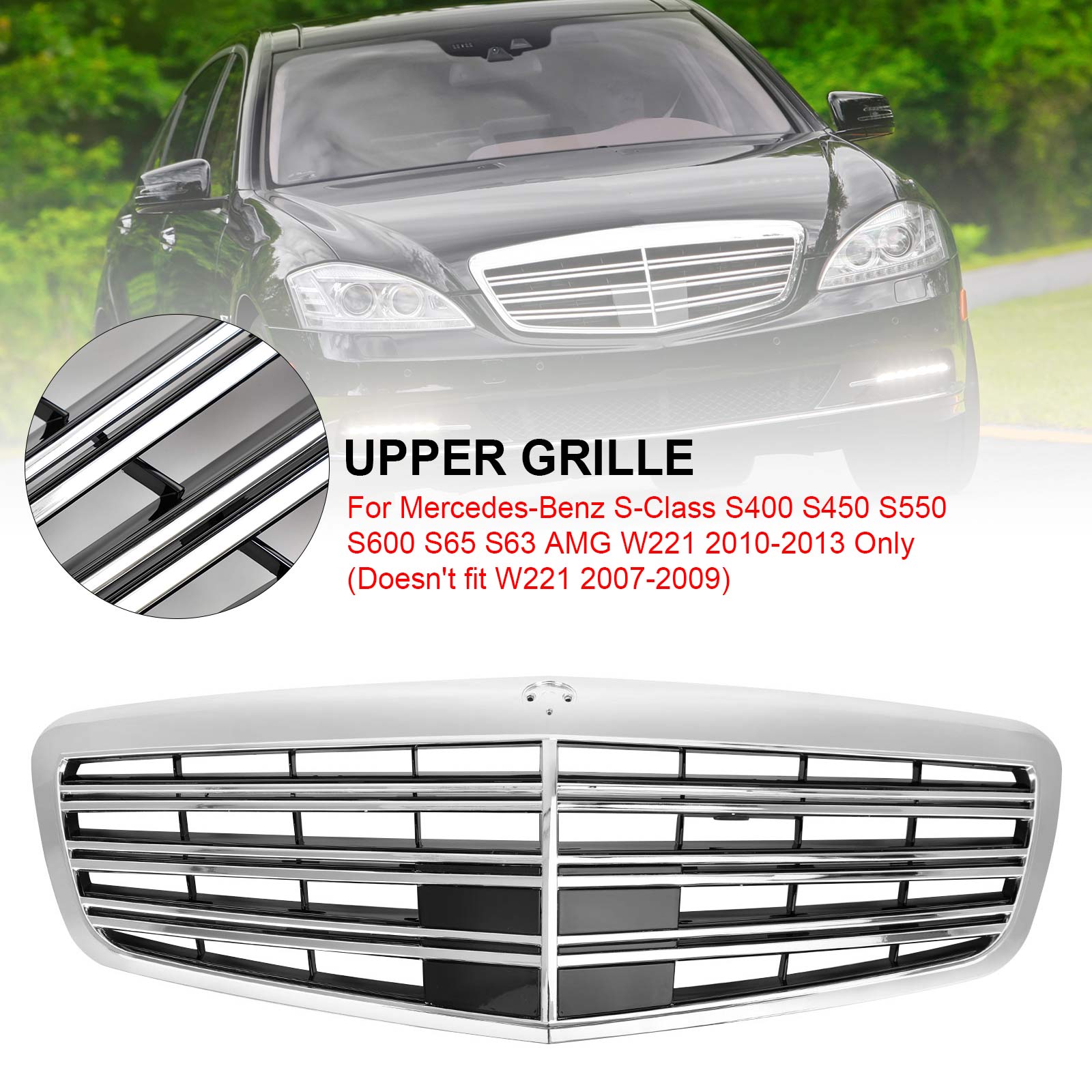 2010-2013 Mercedes-Benz S-Class W221 S400 S450 S550 S600 S63 S65 Front Grille (22188000837712)