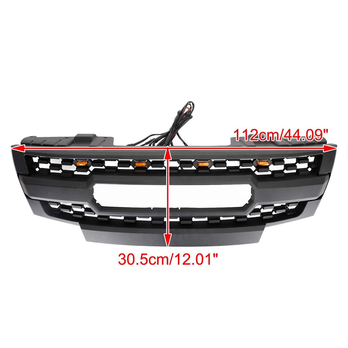 2009-2016 Nissan Frontier Black Front Bumper Grill Replacement with LED Amber Lights