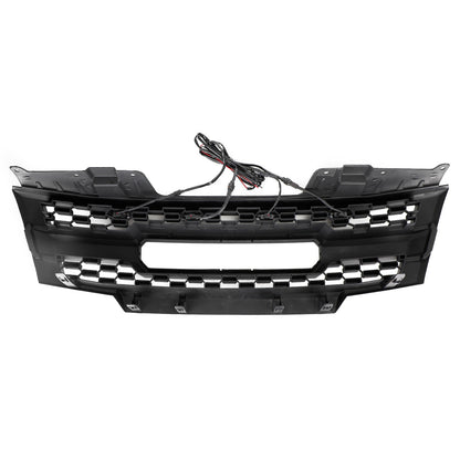 2009-2016 Nissan Frontier Black Front Bumper Grill Replacement with LED Amber Lights