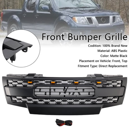 2009-2019 Nissan Frontier W/Led Lights Black Front Bumper Grill Grille Generic