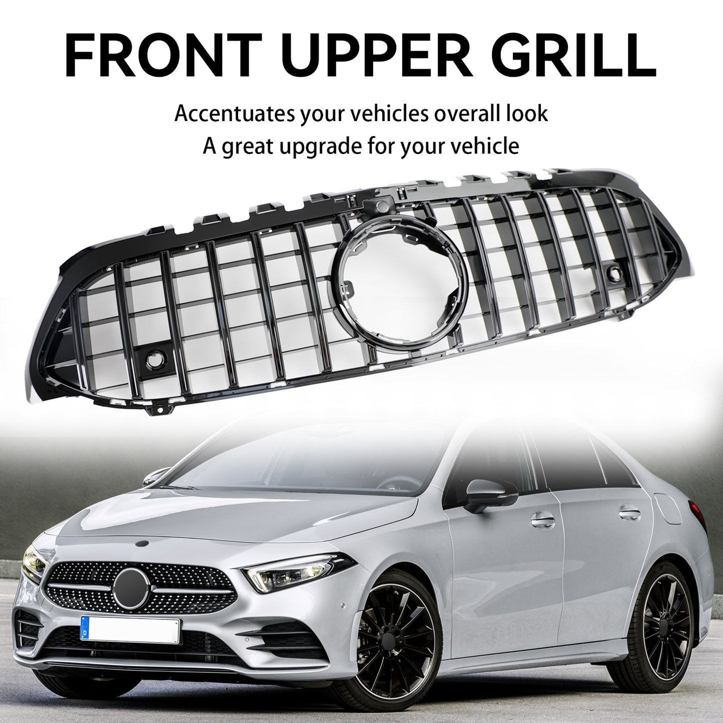 2019-2021 Mercedes-Benz A-Class W177 GT Style Black Front Bumper Grille