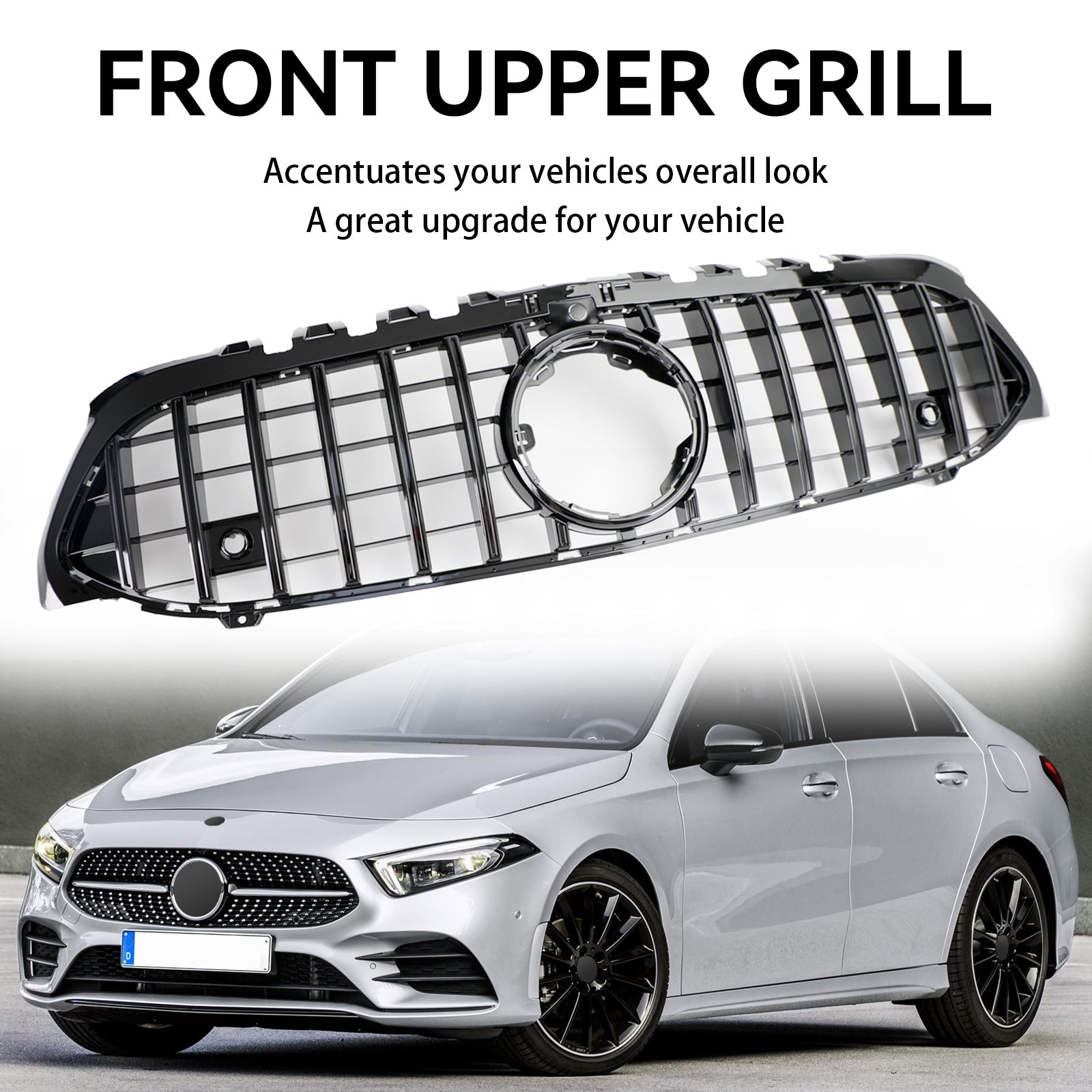 2019-2021 Mercedes-Benz A-Class W177 GT Style Black Front Bumper Grille