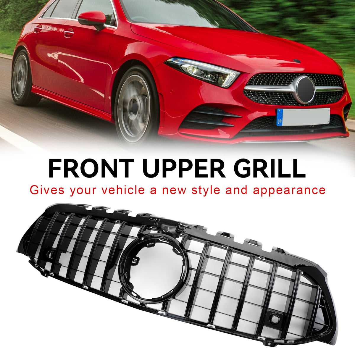 2019-2021 Mercedes-Benz A-Class W177 GT Style Black Front Bumper Grille