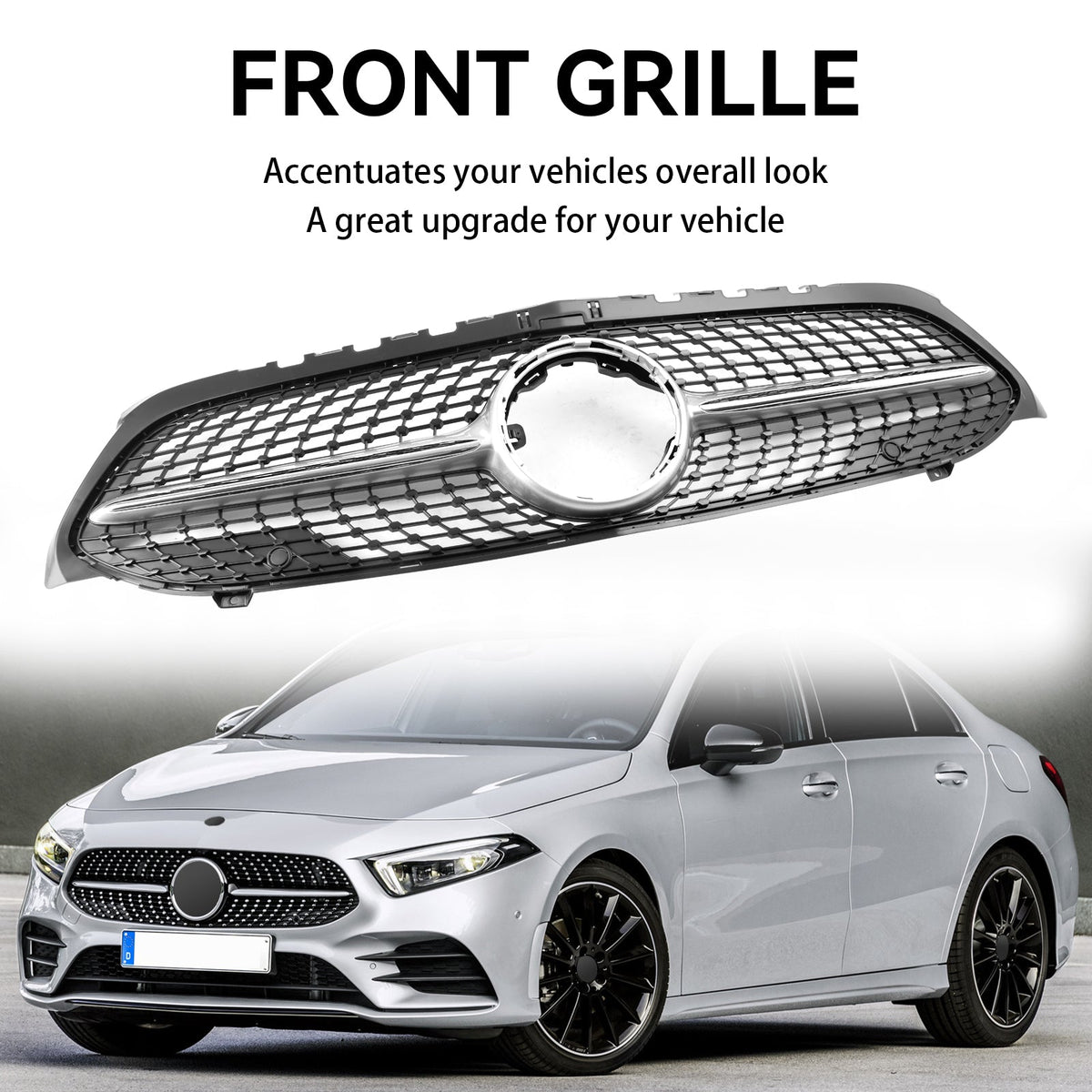 2019-2023 Mercedes-Benz A-Class W177 Diamond Black Front Bumper Grille