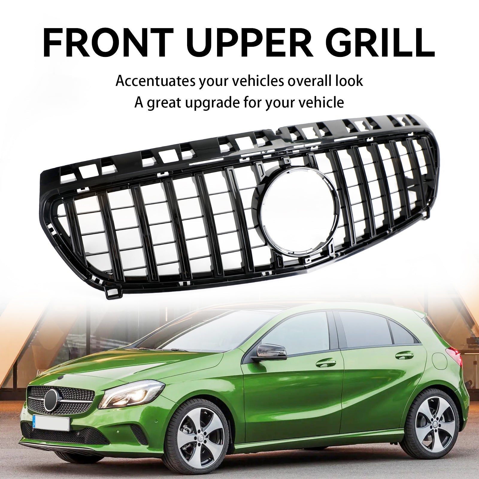2013-2015 Mercedes-Benz A-Class W176 Gloss Black Front Bumper Grille