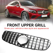 2015-2019 Mercedes-Benz GLC-Class W253 X253 GLC300 GLC350 Gloss Black Front Grille with Camera Hole