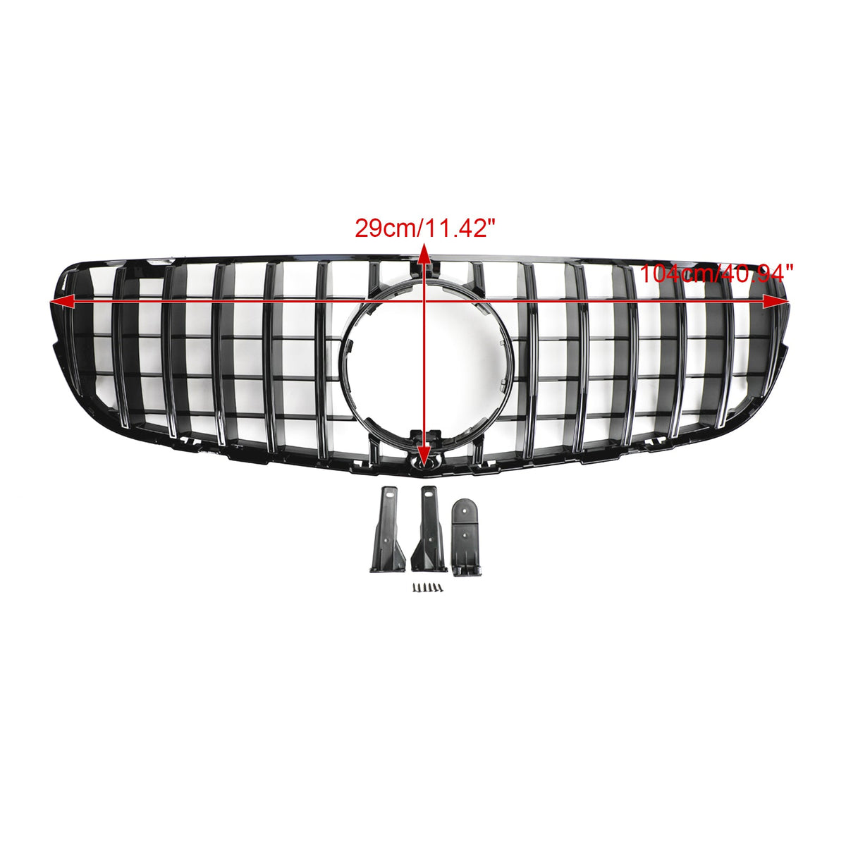 2015-2019 Mercedes-Benz GLC-Class W253 X253 GLC300 GLC350 Gloss Black Front Grille with Camera Hole