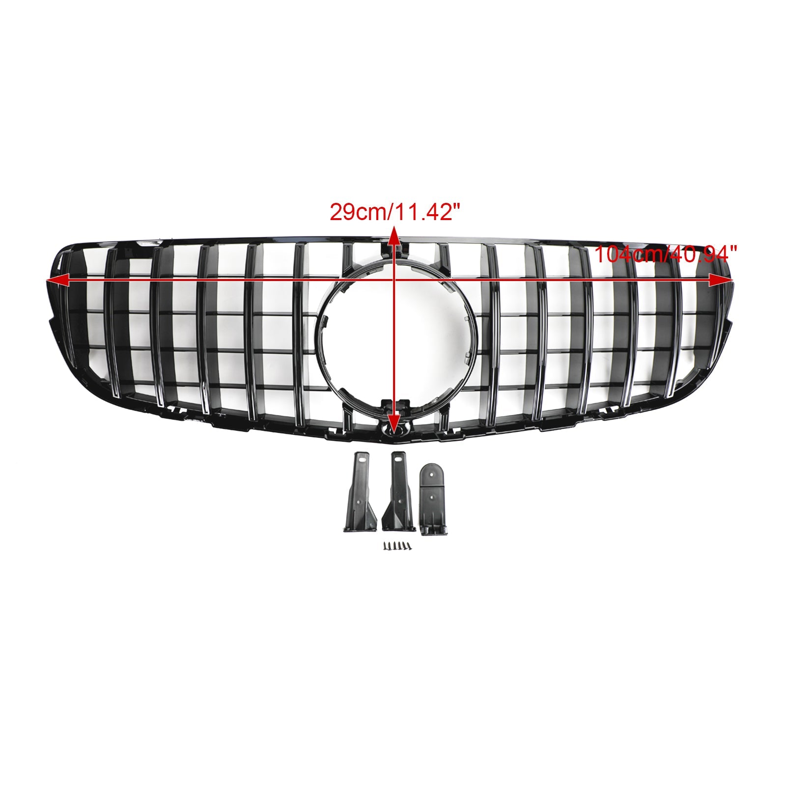 2015-2019 Mercedes-Benz GLC-Class W253 X253 GLC300 GLC350 Gloss Black Front Grille with Camera Hole