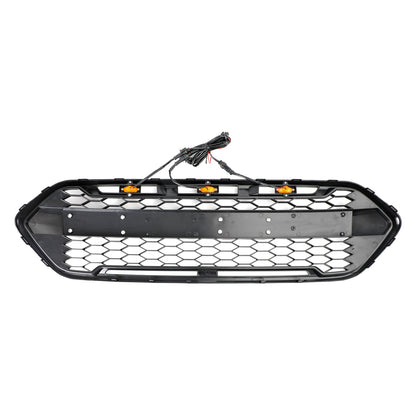 Ford Transit Custom 2018-2023 Trail W/ 3LED Matte Black Front Bumper Grille Raptor Style