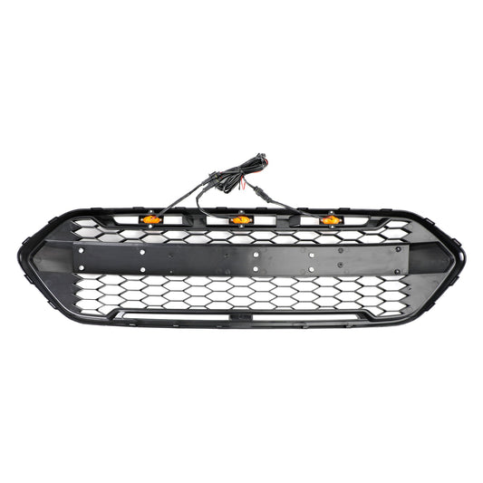 Ford Transit Custom 2018-2023 Trail W/ 3LED Matte Black Front Bumper Grille Raptor Style