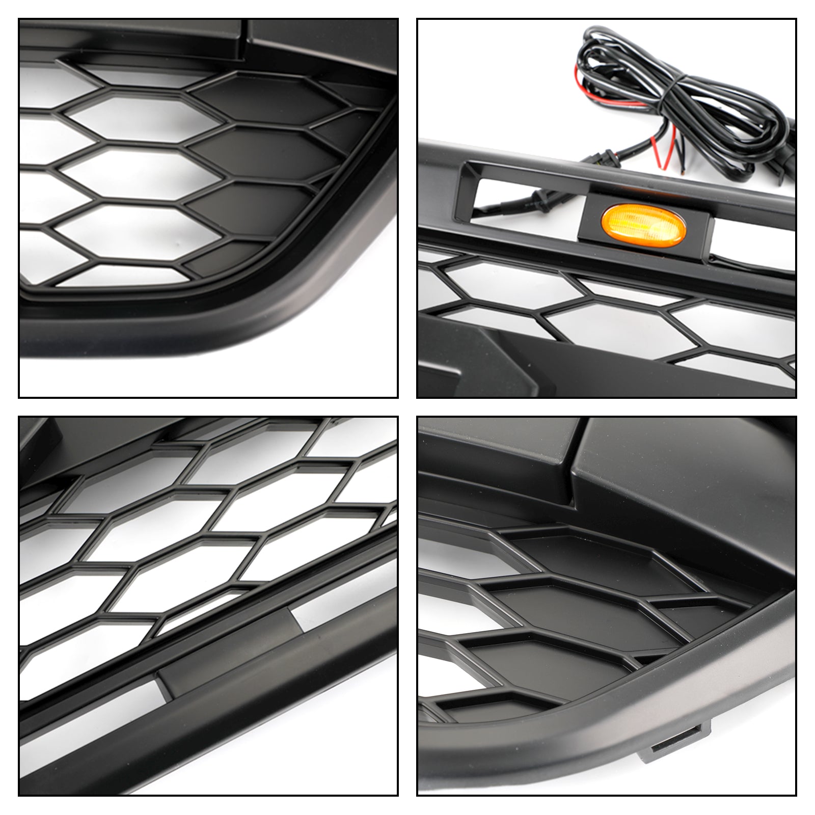 Ford Transit Custom 2018-2023 Trail W/ 3LED Matte Black Front Bumper Grille Raptor Style