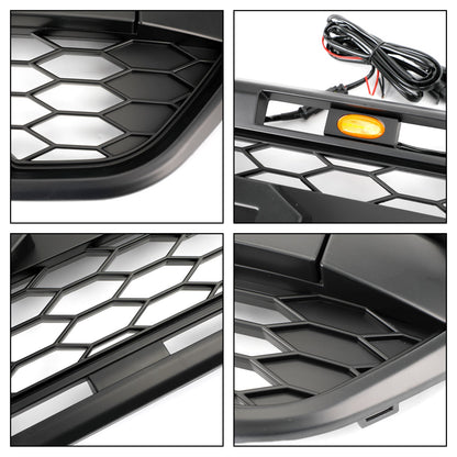 Ford Transit Custom 2018-2023 Trail W/ 3LED Matte Black Front Bumper Grille Raptor Style