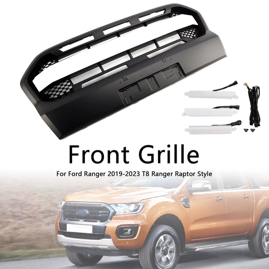 Raptor Style Front Bumper Grille Grill Fit Ford Ranger 2019-2023 T8 W/LED