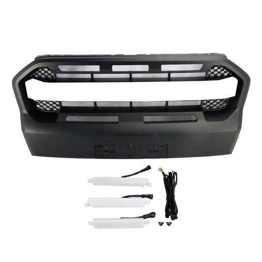 2019-2023 Ford Ranger T8 Raptor Style Front Bumper Grille Grill W/Led