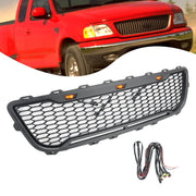 Ford F150 1999-2003 Matte Black Front Honeycomb Bumper Grill W/LED