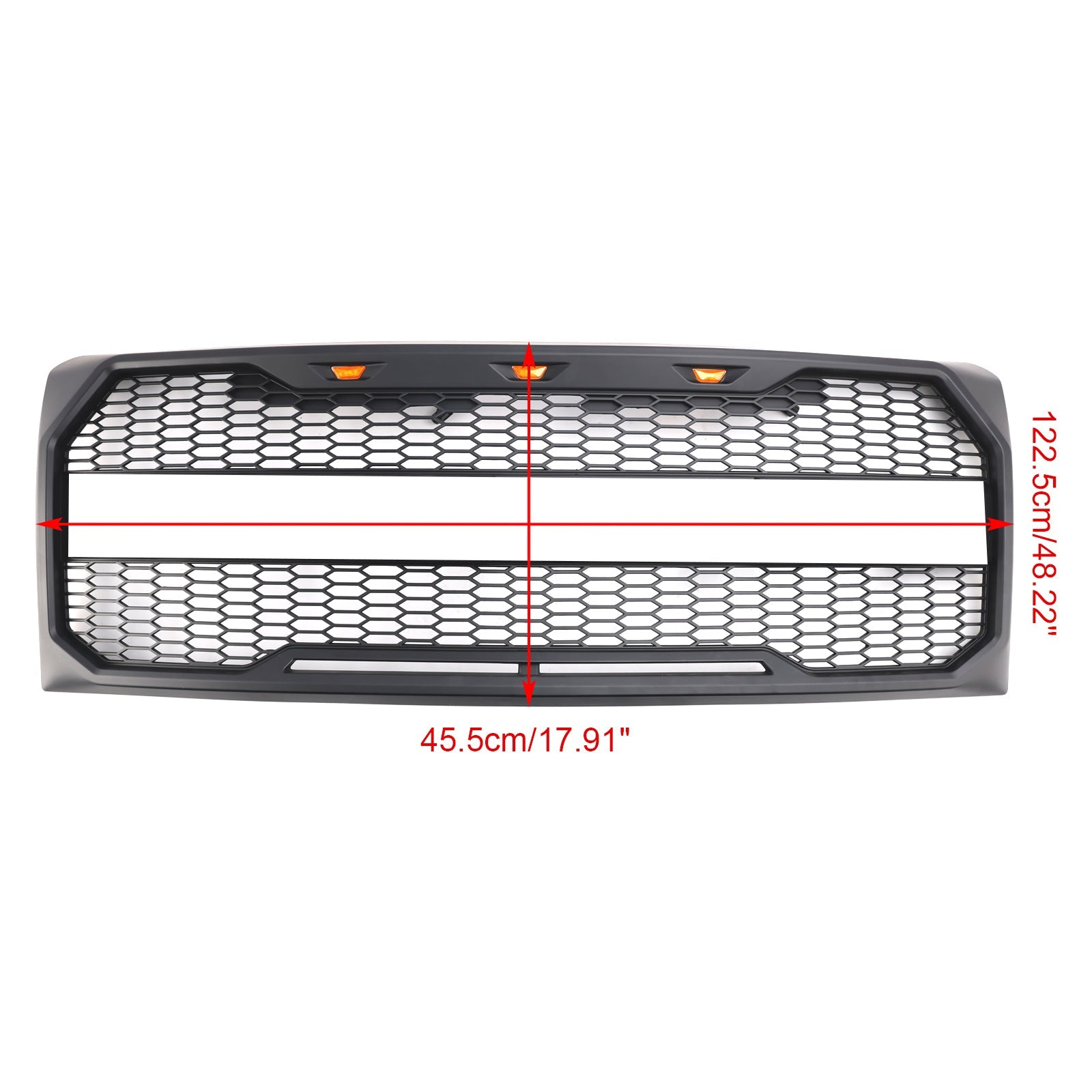 2009-2014 F150 Ford Black Raptor Style Front Bumper Grille Grill With LED