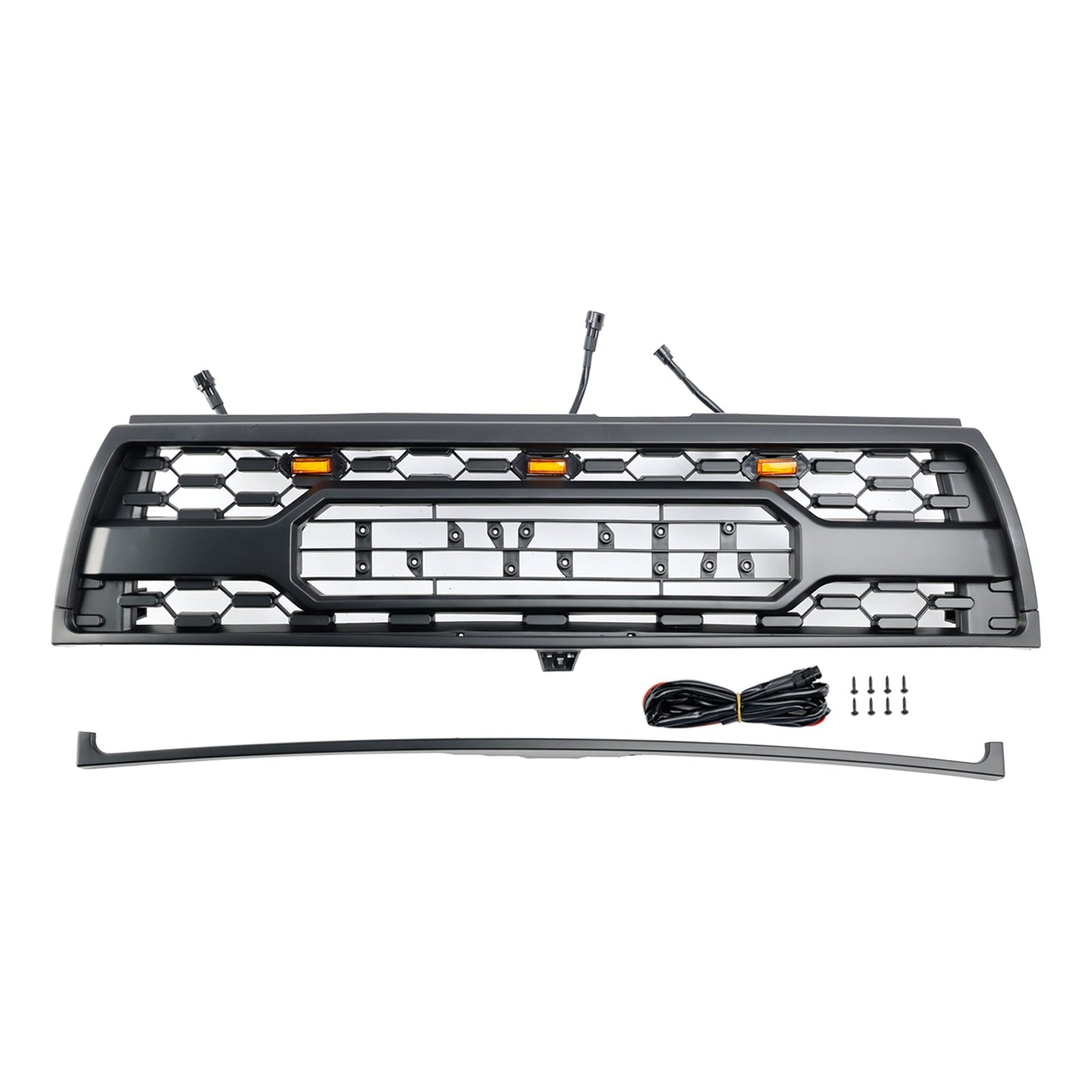 1996-2000 Toyota 4Runner TRD PRO Style Front Bumper Grill Matte Black Grille W/ LED
