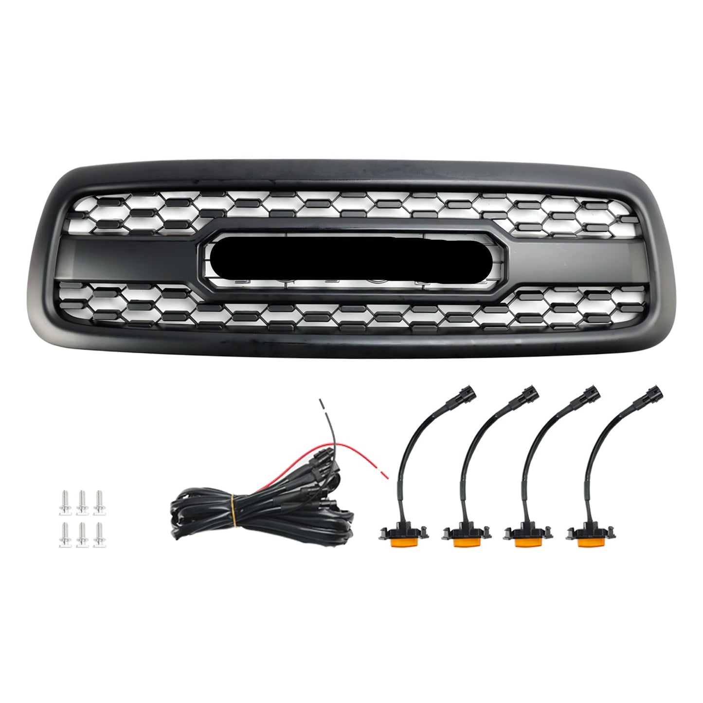 2001-2004 Toyota Sequoia Matte Black Front Bumper Grill Grille W/ Led Light
