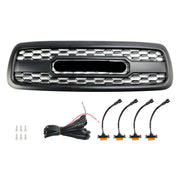 2001-2004 Toyota Sequoia Matte Black Front Bumper Grill Grille W/ Led Light