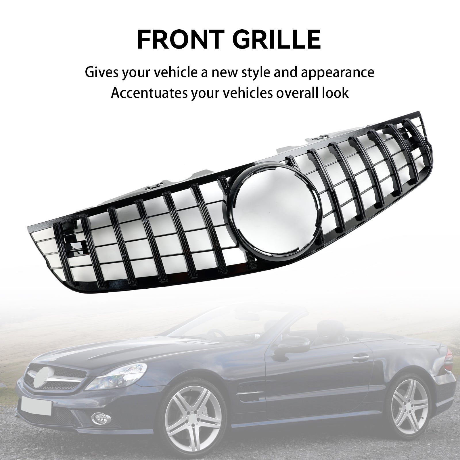 2009-2012 Mercedes-Benz SL-Class R230 SL550 SL600 Front Bumper Upper Grille