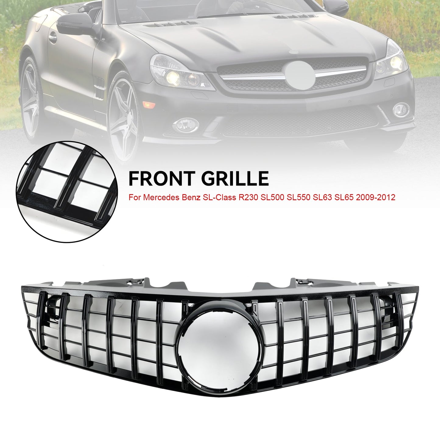 2009-2012 Mercedes-Benz SL-Class R230 SL550 SL600 Front Bumper Upper Grille