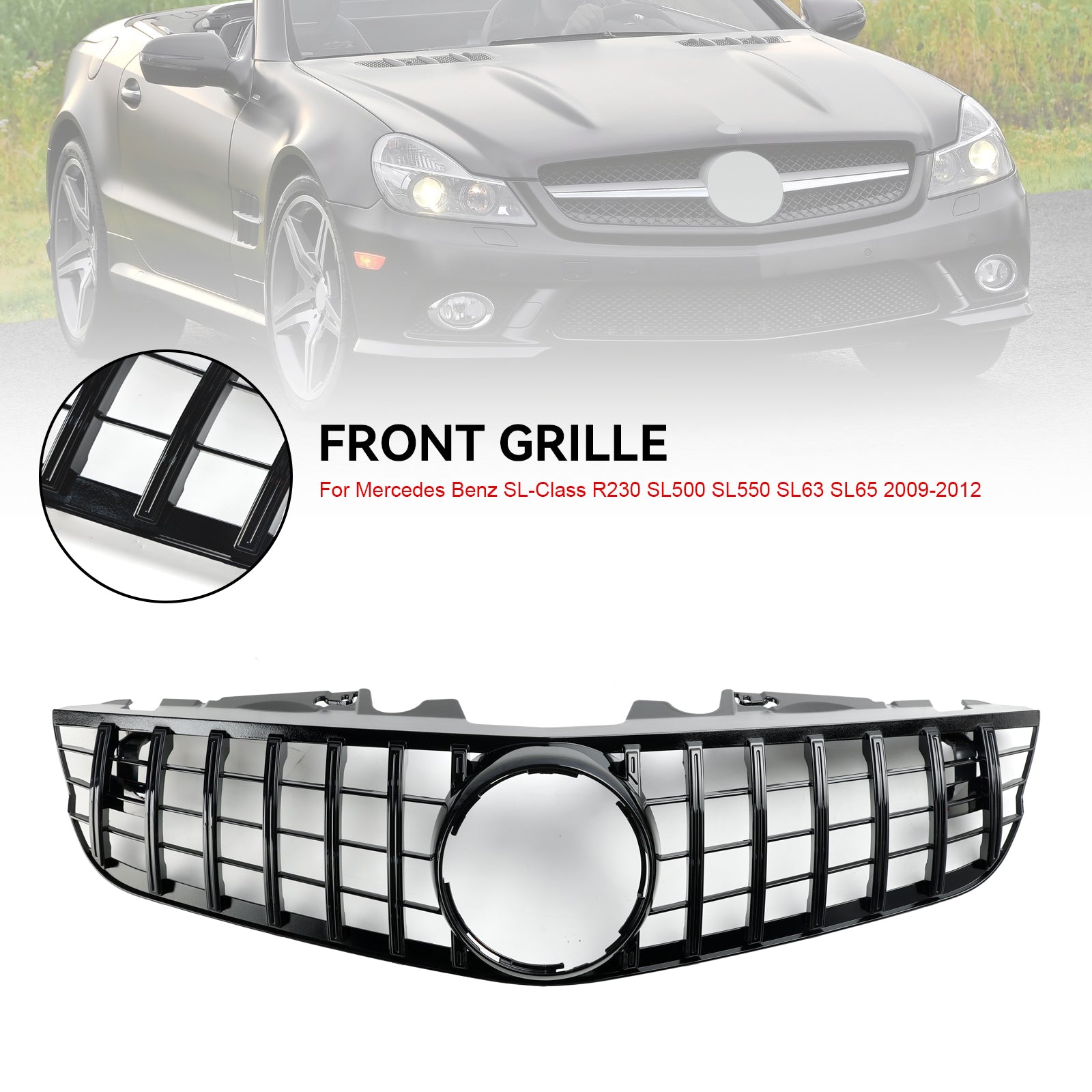 2009-2012 Mercedes-Benz SL-Class R230 SL550 SL600 Front Bumper Upper Grille