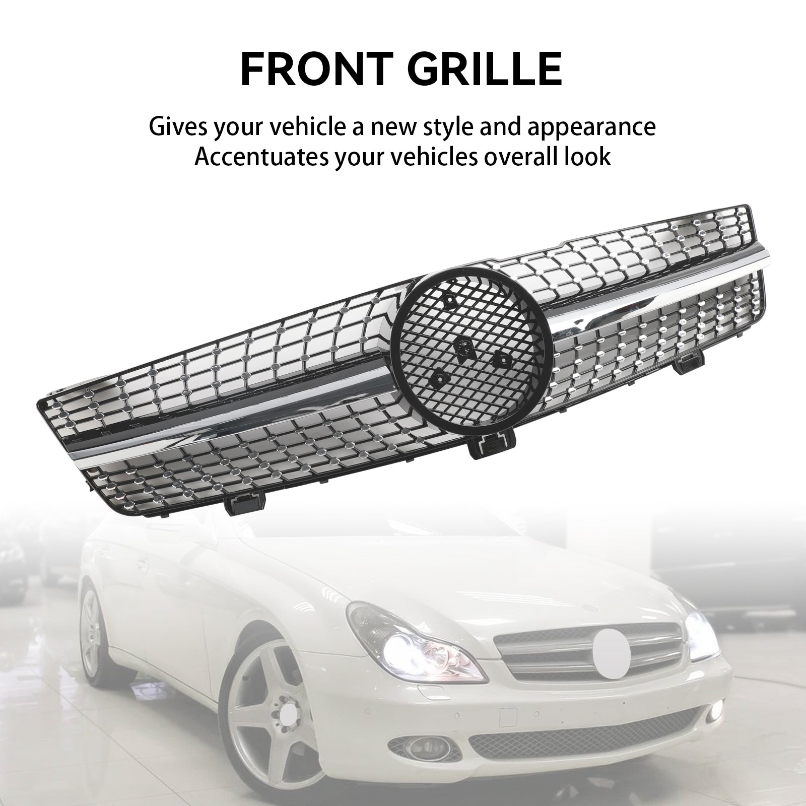 2008-2010 Mercedes-Benz CLS-Class W219 C219 Diamond Front Radiator Grille