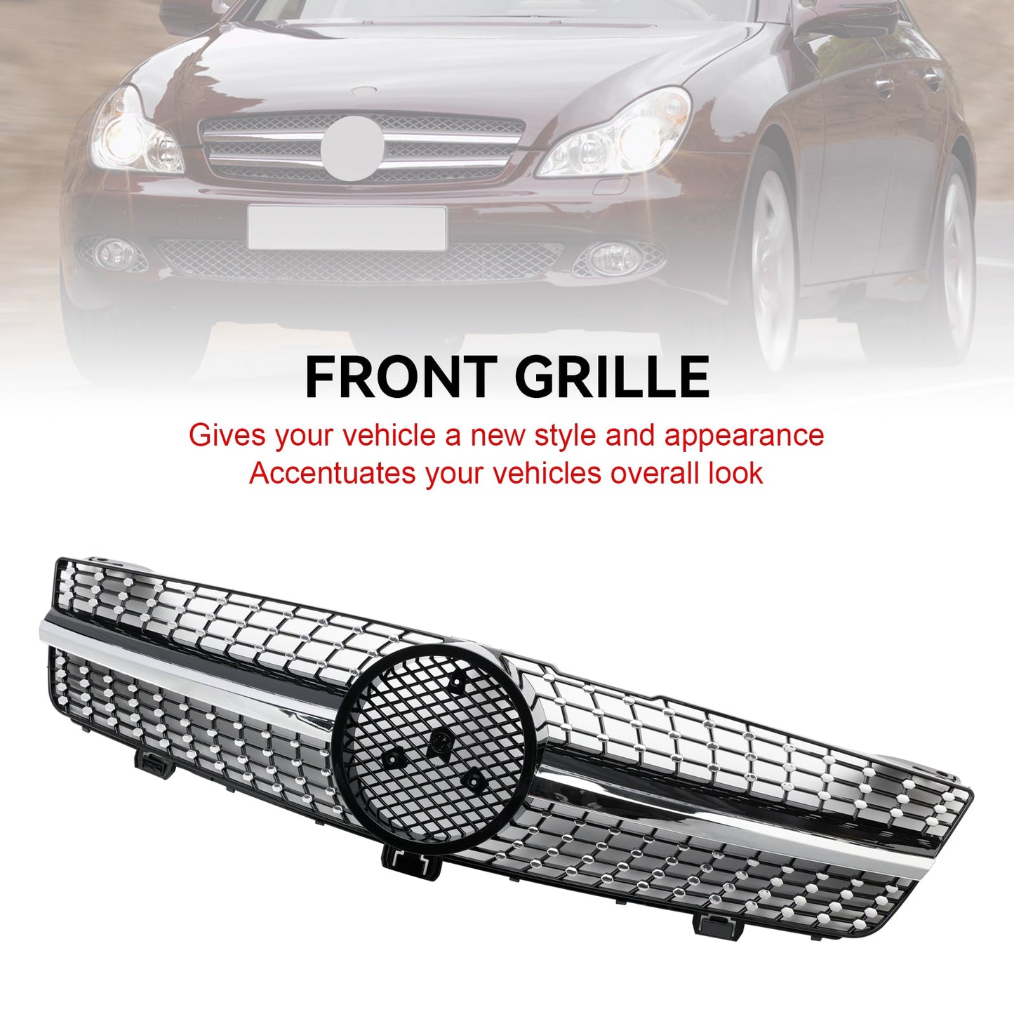 2008-2010 Mercedes-Benz CLS-Class W219 C219 Diamond Front Radiator Grille