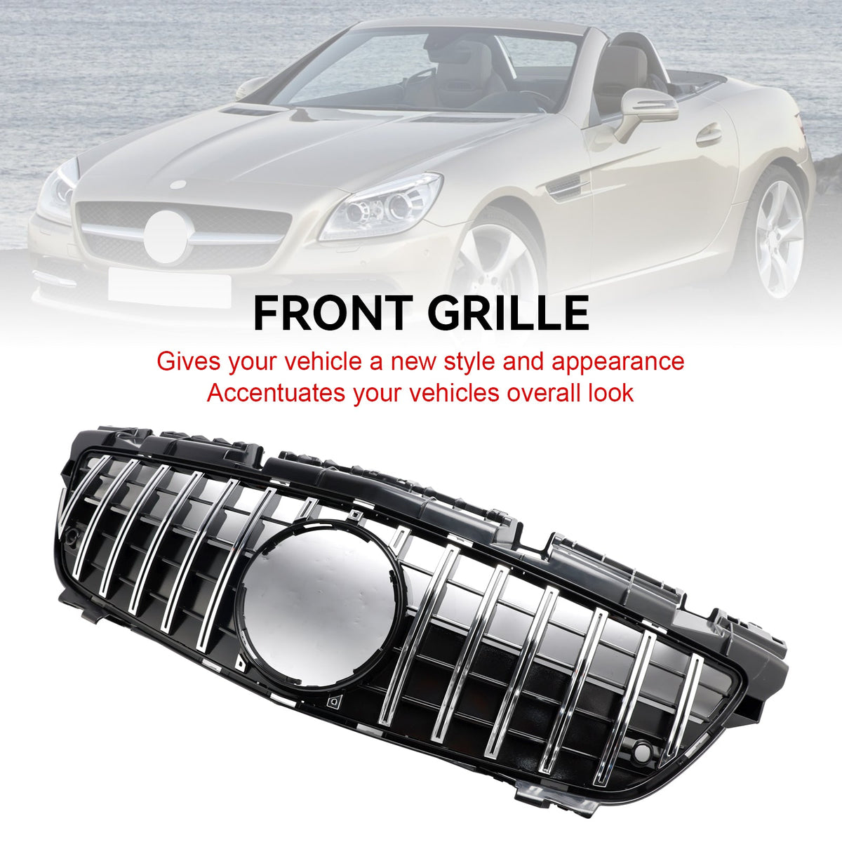 2011-2016 Mercedes-Benz SLK-Class R172 SLK55 Chrome Front Radiator Grille