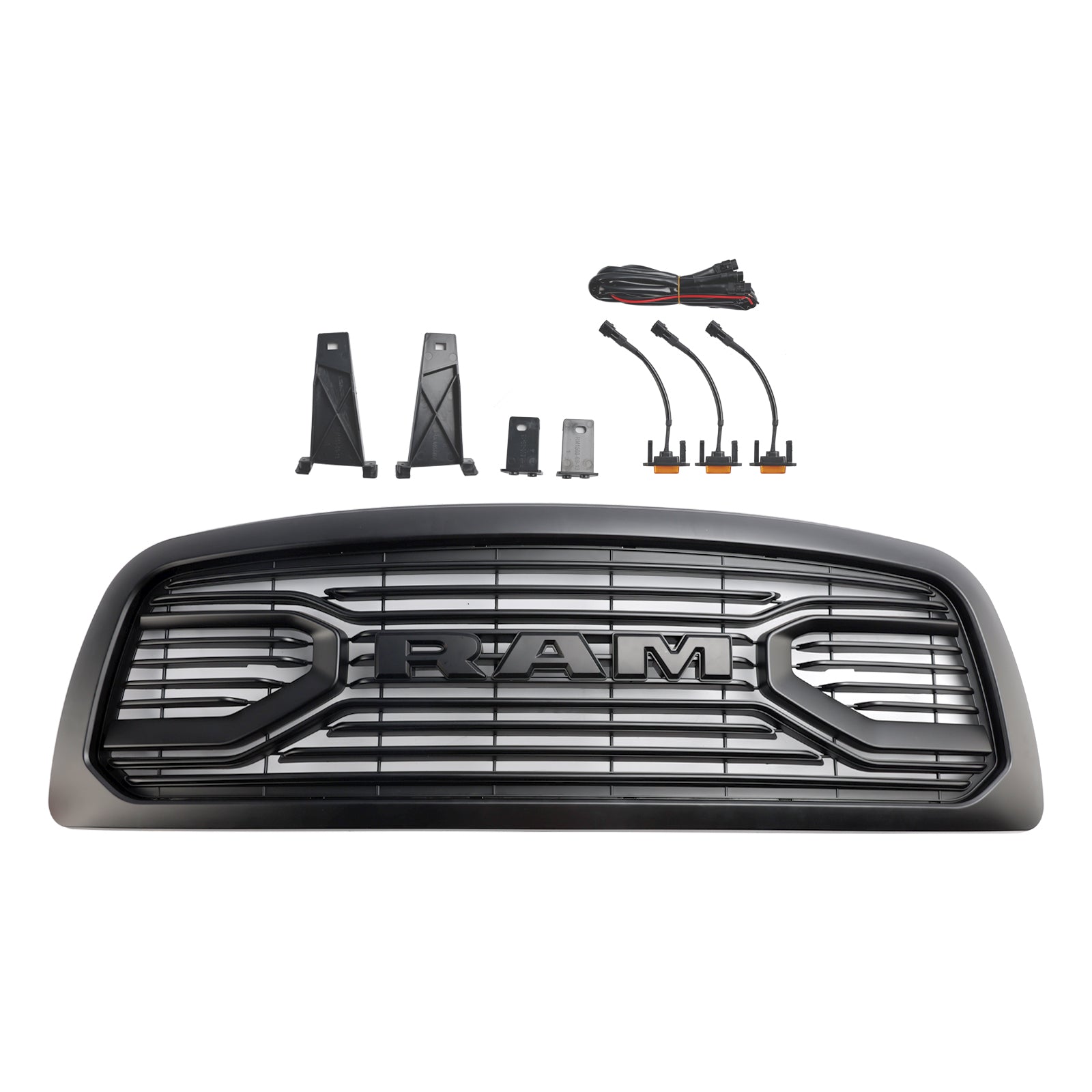 2009-2012 Dodge Ram 1500 Matte Black Front Bumper Grille with LED Light