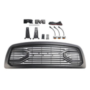 2009-2012 Dodge Ram 1500 Matte Black Front Bumper Grille with LED Light