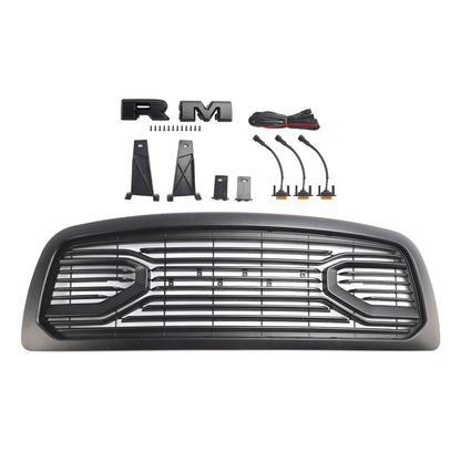 2009-2012 Dodge Ram 1500 Matte Black Front Bumper Grille with LED Light