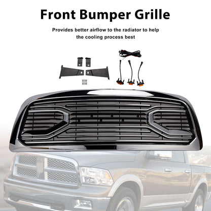2009-2012 Dodge Ram 1500 Chrome Front Bumper Grille with LED Light