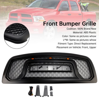 2009-2012 Dodge Ram 1500 Black Front Bumper Grille with LED Light