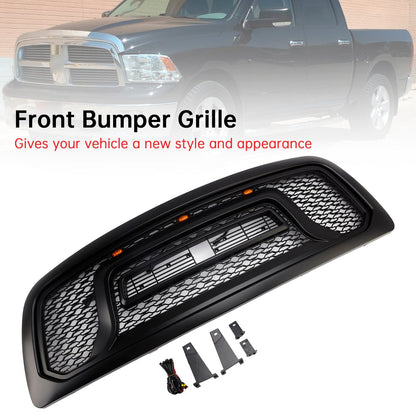 2009-2012 Dodge Ram 1500 Black Front Bumper Grille with LED Light