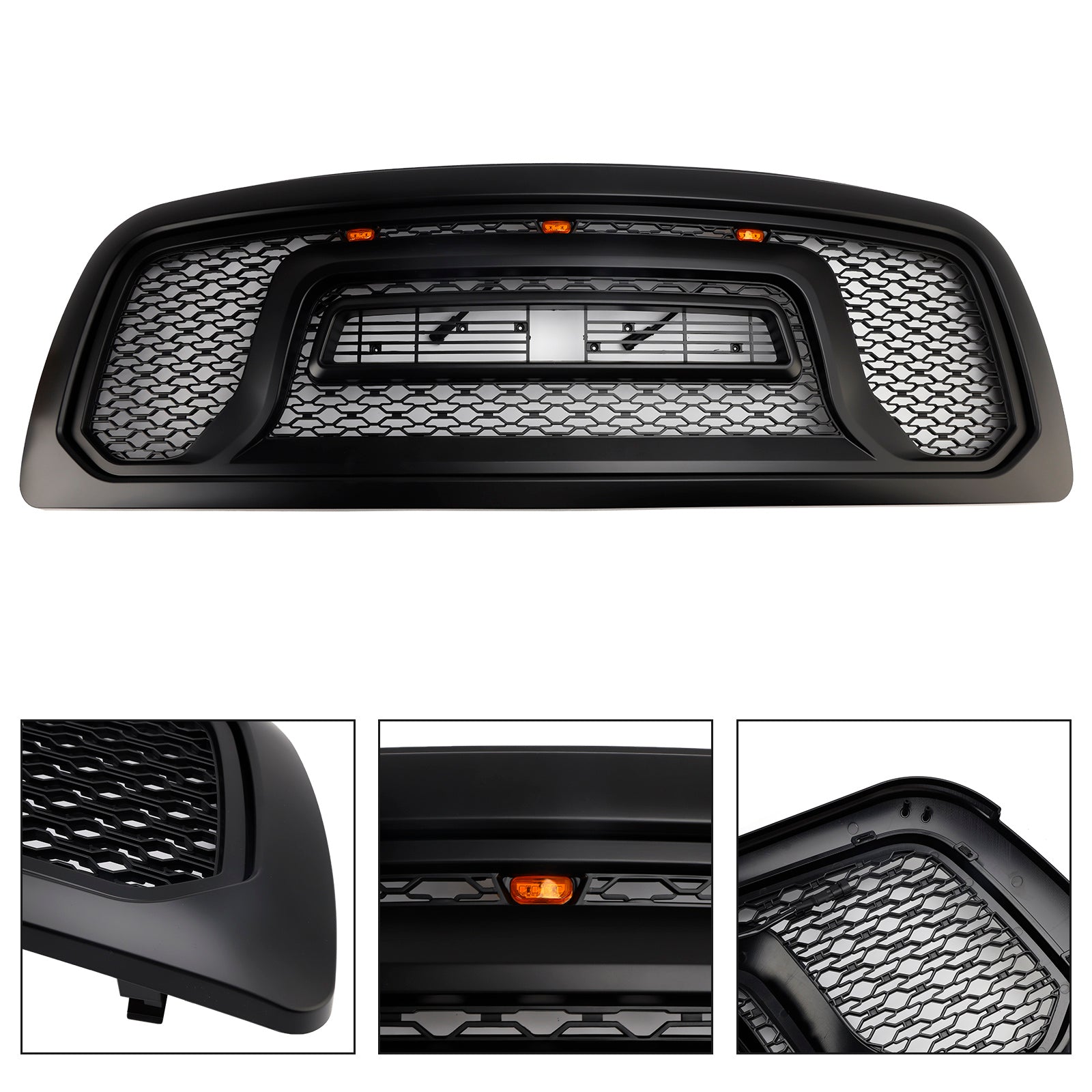 2009-2012 Dodge Ram 1500 Black Front Bumper Grille with LED Light