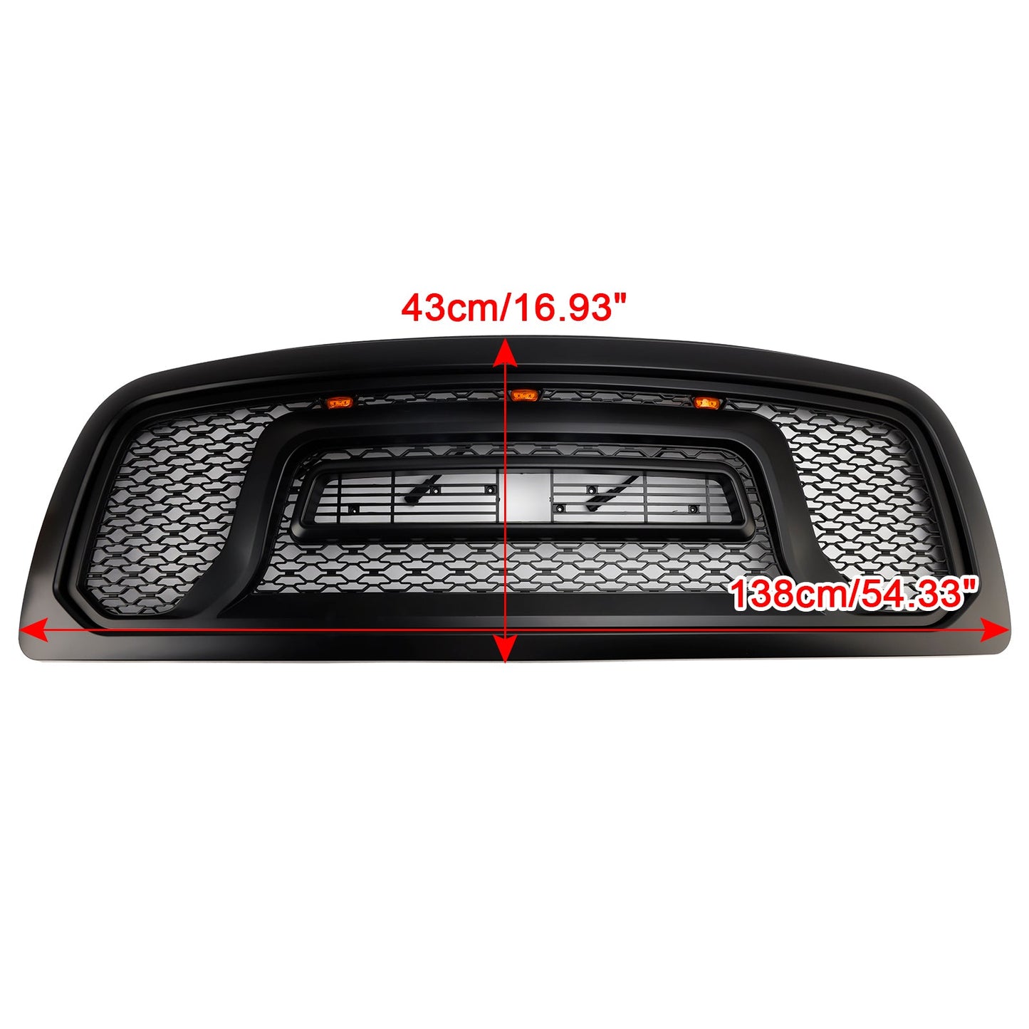 2009-2012 Dodge Ram 1500 Black Front Bumper Grille with LED Light