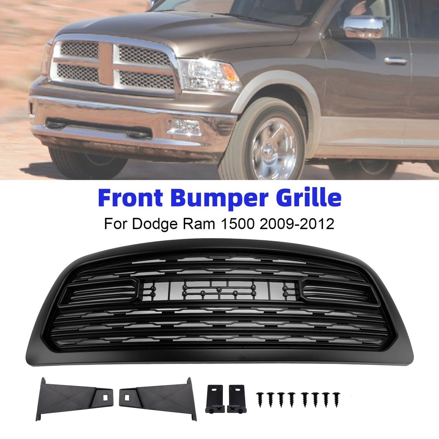2009-2012 Dodge Ram 1500 LTD Style Front Bumper Grille with LED Light