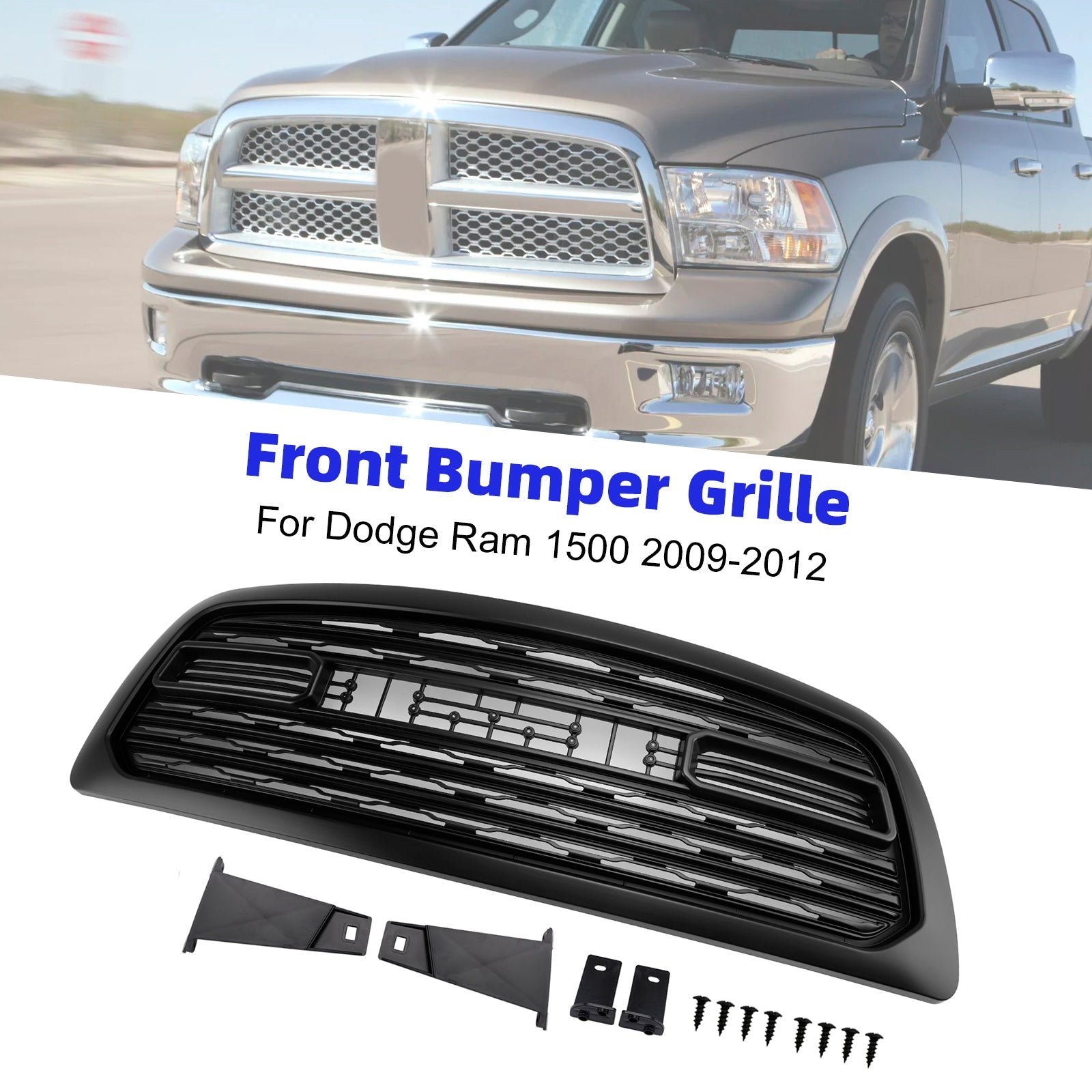 2009-2012 Dodge Ram 1500 LTD Style Front Bumper Grille with LED Light