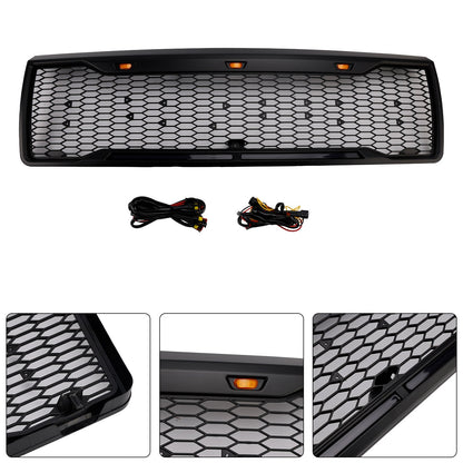 1992-1996 Ford F150 Matte Black Front Honeycomb Bumper Grill W/ Led