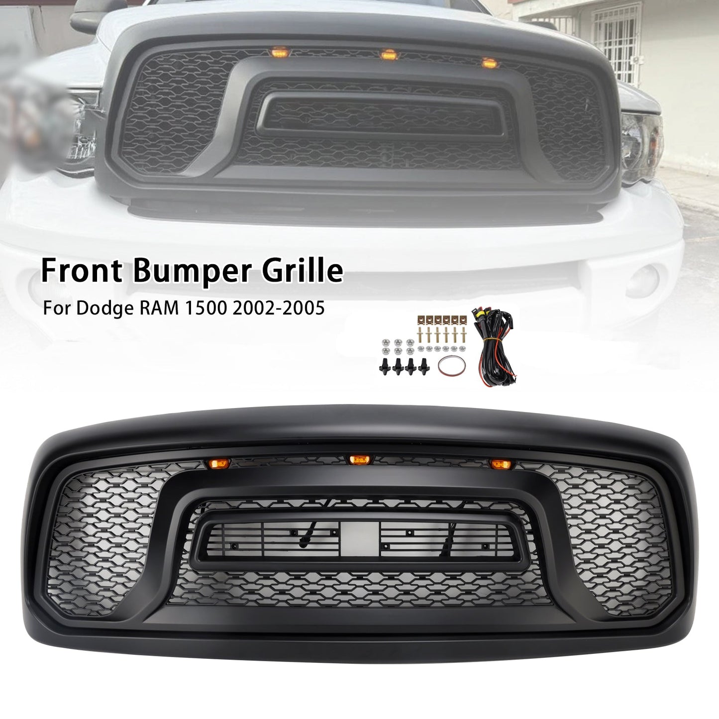 2002-2005 Dodge Ram 1500 Rebel Style Front Bumper Grille