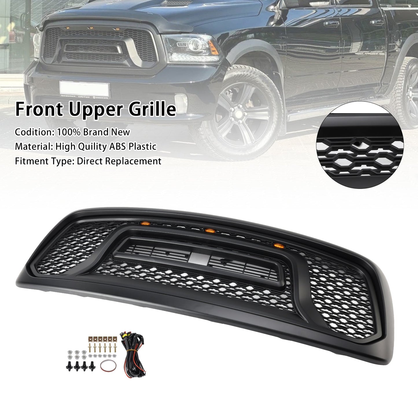 2002-2005 Dodge Ram 1500 Rebel Style Front Bumper Grille
